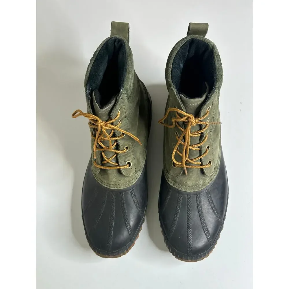 Sorel Cheyanne II Boots Mens 10.5 Surplus Green Waterproof Leather Rubber Shell